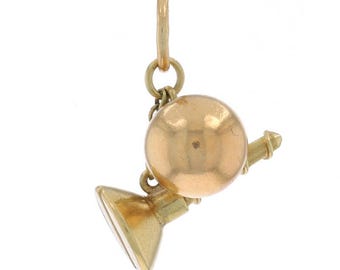 Yellow Gold Vintage Screw Ball Charm 14k Comedic