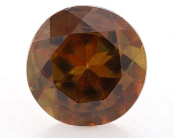 Gemma sfena sciolta da 1,13 ct - Arancione brunastro genuino rotondo 6,51 mm