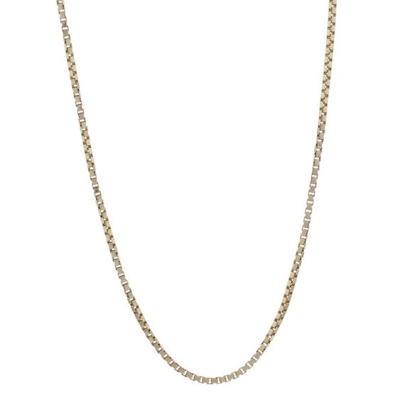 Yellow Gold Box Chain Necklace 25 1/2" - 14k