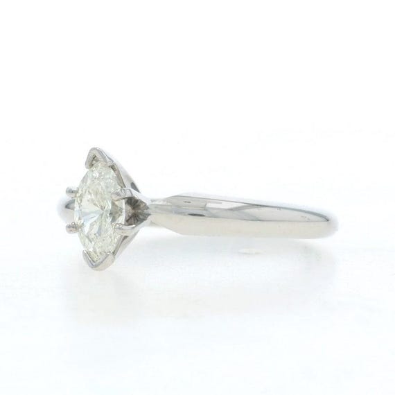 Platinum Diamond Solitaire Engagement Ring - 900 Marquise .67ct View 3