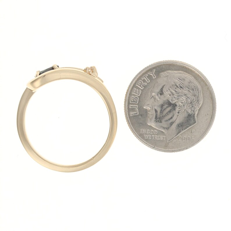 14k Pear Cut .37ctw Yellow Gold Sapphire /& Diamond Bypass Ring