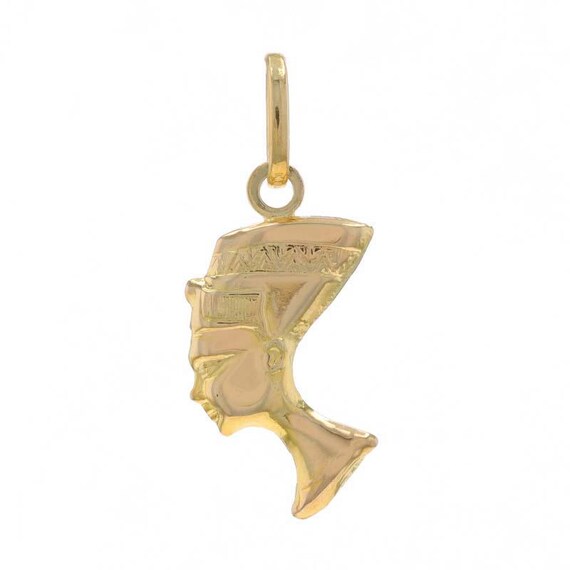 Yellow Gold Nefrertiti Pendant - 14k Egyptian Royalty