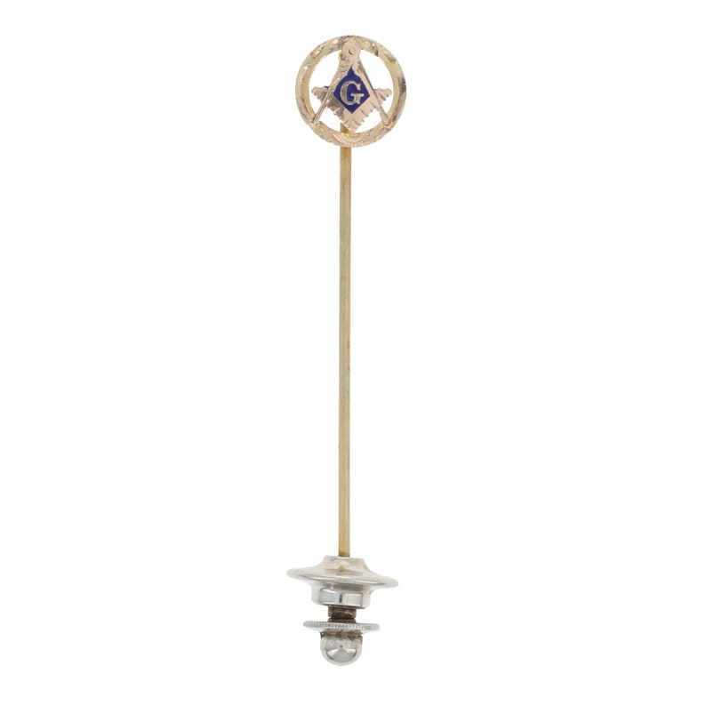 10k Gold /& Gold Filled Masonic Enamel Vintage Blue Lodge Master Mason Stickpin