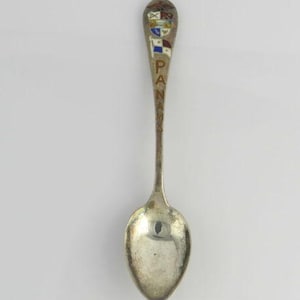 Panama Collectors Spoon -Sterling Silver Travel Souvenir Enameled Design Fine