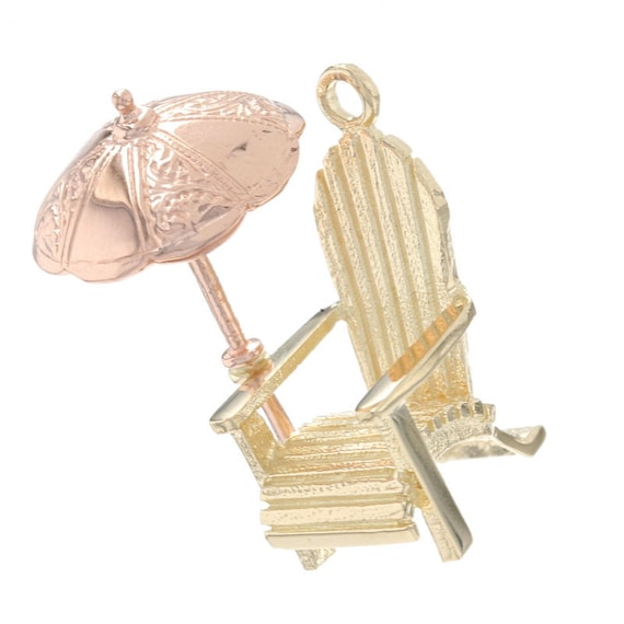 Yellow Gold Adirondack Beach Chair Charm - 14k Sum