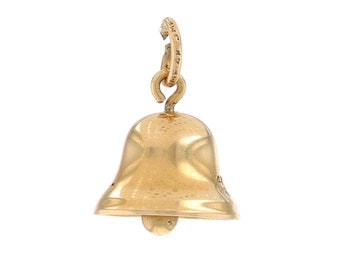 Yellow Gold Bell Charm - 14k Musical Instrument Clapper Moves