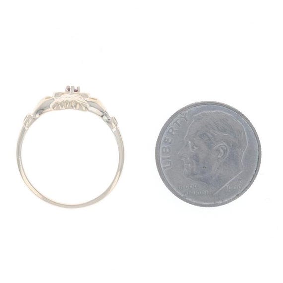 Yellow Gold Ruby Solitaire Claddagh Ring - 14k Ro… - image 5