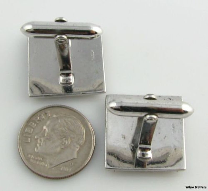 Sterling Silver Gold Plate Square Compass Emblem Member Masonic Cufflinks