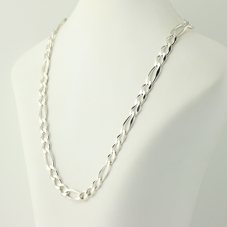 Figaro Chain Necklace 19 34 Sterling Silver Lobster Claw Clasp