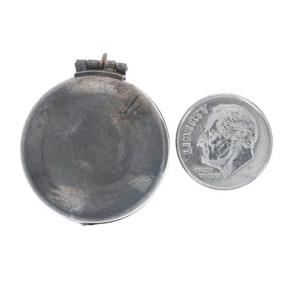 Antique Solid Perfume Case - Sterling Silver Orna… - image 4