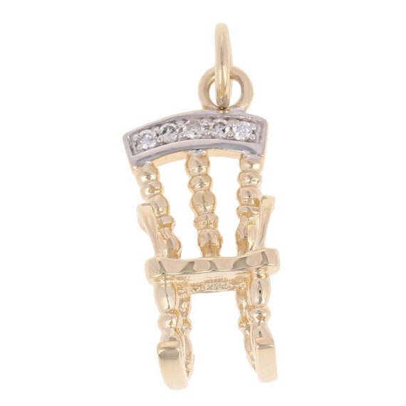 Rocking Chair Charm - 14k Yellow Gold Diamond Acce