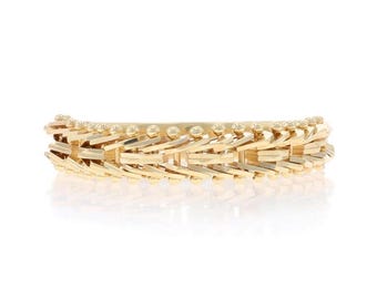 Yellow Gold Woven Chain Band - 14k Ring SZ 9