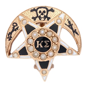Kappa Sigma Badge - 14k Yellow Gold Seed Pearls 1900 Fraternity Pin