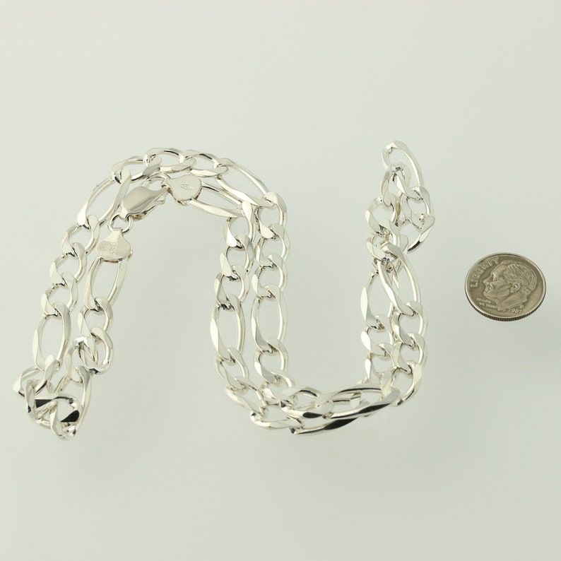Figaro Chain Necklace 19 34 Sterling Silver Lobster Claw Clasp