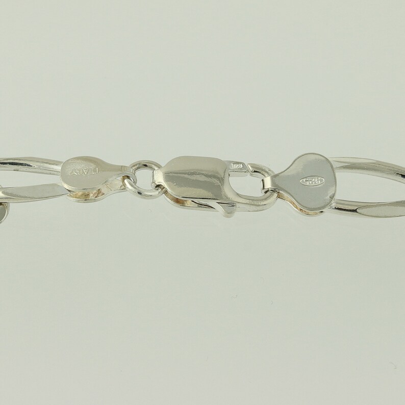 Figaro Chain Necklace 19 34 Sterling Silver Lobster Claw Clasp