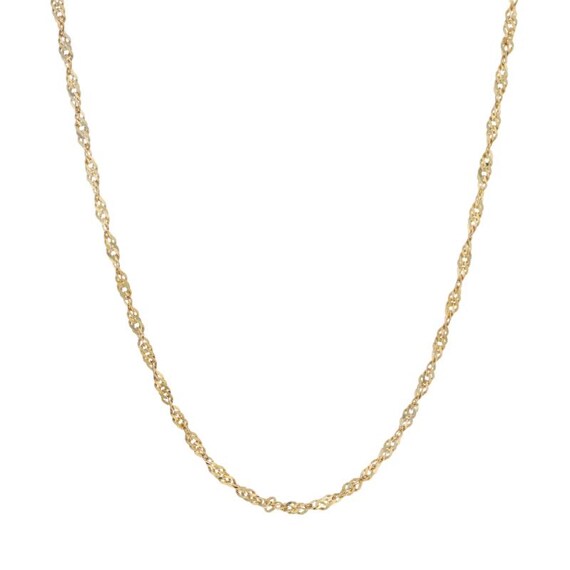 Yellow Gold Singapore Chain Necklace 18" - 10k