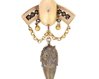 Victoriaanse tijdperk broche - 14k geel gouden dames antieke pin