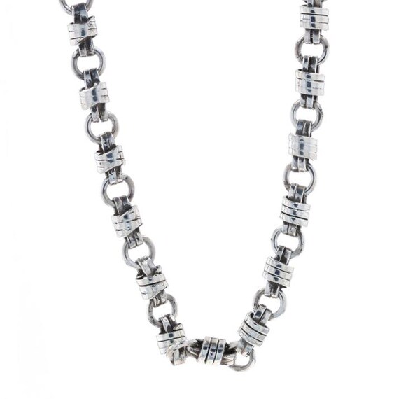 Sterling Silver Fancy Link Chain Necklace 16 1 2 925 Mexico Etsy