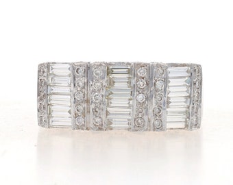 White Gold Diamond Cluster Cocktail Band - 18k Bag Rnd 2.00ctw Wedding Ring Sz 7