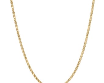 Yellow Gold Wheat Chain Necklace 18" - 14k