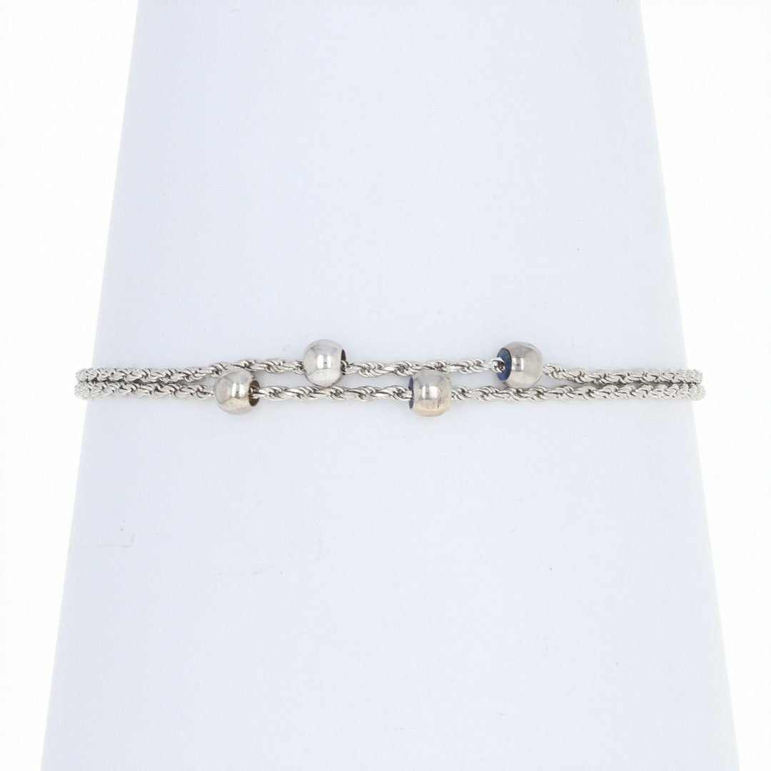 Doublestrand Rope Chain Bracelet 7 10k Gold Diamond Etsy