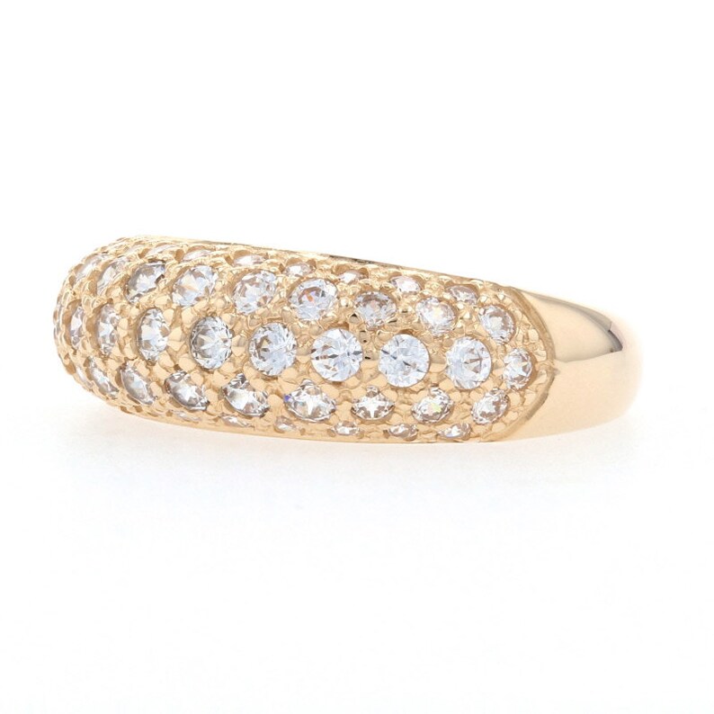 14k Round Cut 1.00ctw CZ Ring Yellow Gold Diamonique Cubic Zirconia Band