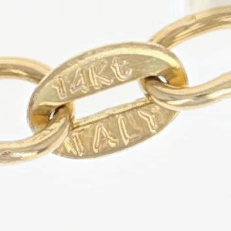 Cable Chain Necklace 18-14k Yellow Gold Lobster Clasp Italy 0.5mm