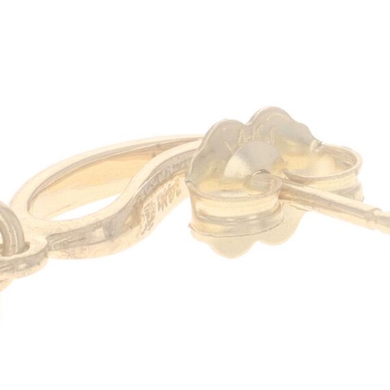 Yellow Gold Interlocking Circle Dangle Earrings 1… - image 4