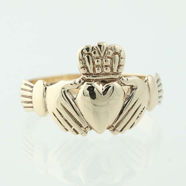 Irish Claddugh Ring - 9k Yellow Gold Friendship Wedding Size 7 3/4