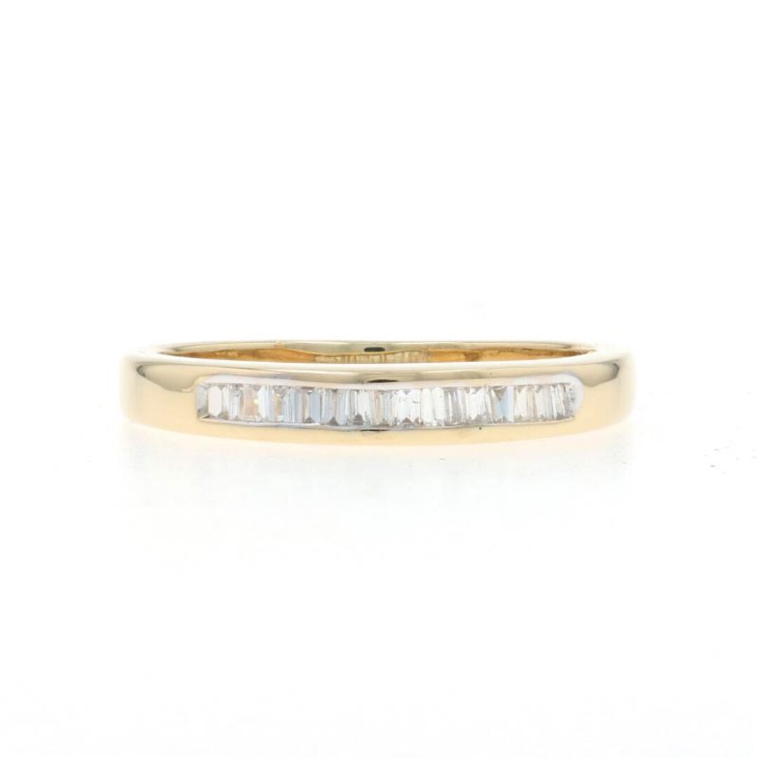 Yellow Gold Diamond Wedding Band - 14k Baguette .15ctw - Etsy