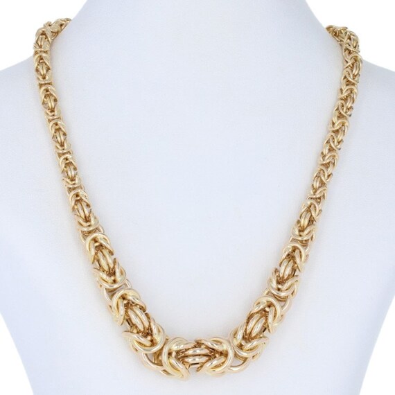 Yellow Gold Byzantine Chain Necklace 17 