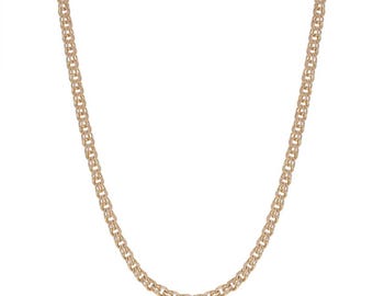 Yellow Gold Vintage Double Curb Chain Necklace 24" - 14k