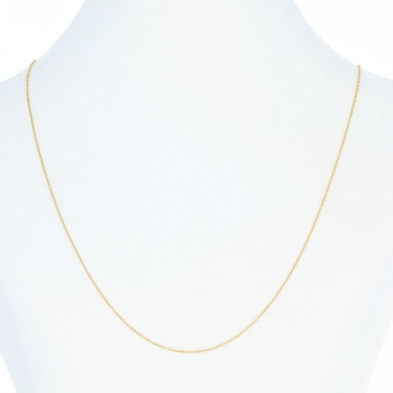 Cable Chain Necklace 18-14k Yellow Gold Lobster Clasp Italy 0.5mm