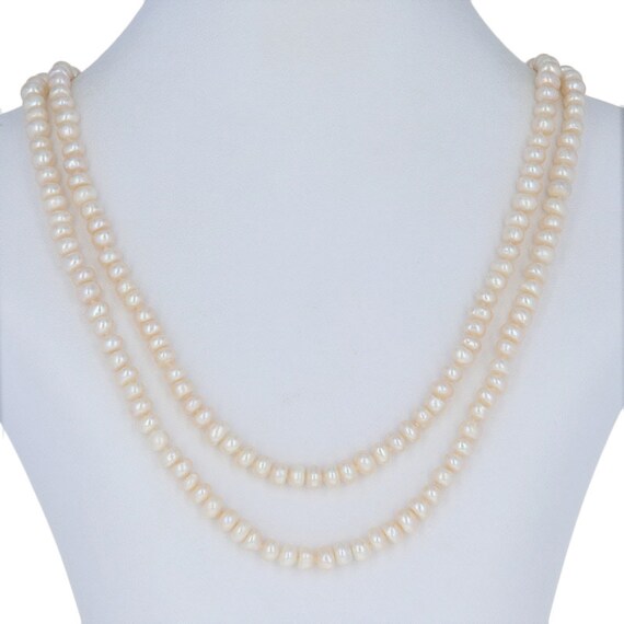 Freshwater Pearl Necklace 61 1/2 Knotted Strand Long - Etsy