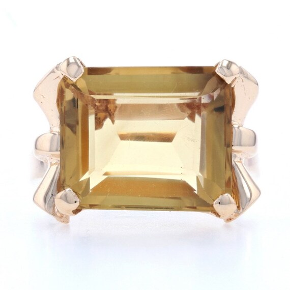7.00ct Rectangle Cut Synthetic Spinel Vintage Ring 14k Gold Cocktail Solitaire