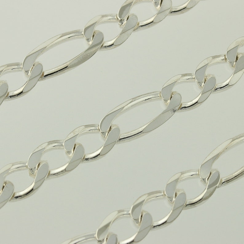 Figaro Chain Necklace 19 34 Sterling Silver Lobster Claw Clasp