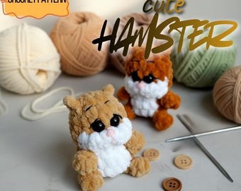 Cute Hamster Amigurumi Crochet Pattern, Plush Toy Tutorial PDF, Soft Animal DIY Crochet Project for Beginners