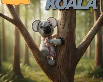 Koala Crochet Pattern, Amigurumi Animal Doll PDF, Handmade Toy Tutorial, Cute Wildlife Gift, Instant Digital Download