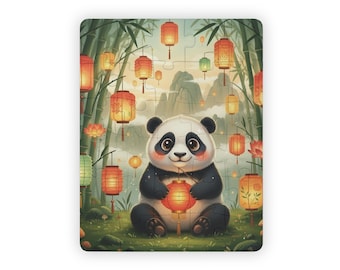 Panda Spielzeit Puzzle | 30-teiliges Kinderpuzzle | Niedliche Bambuskunst | Lerngeschenk für Kleinkinder & Kinder