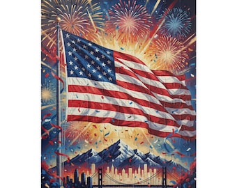 USA Vaterländisches Puzzle | Amerikanische Flagge Jigsaw | Einzigartiges Rot, Weiß und Blau Geschenk für Erwachsene & Kinder