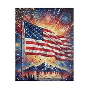 USA Vaterländisches Puzzle | Amerikanische Flagge Jigsaw | Einzigartiges Rot, Weiß und Blau Geschenk für Erwachsene & Kinder Bild 2