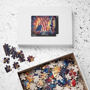 USA Vaterländisches Puzzle | Amerikanische Flagge Jigsaw | Einzigartiges Rot, Weiß und Blau Geschenk für Erwachsene & Kinder Bild 7