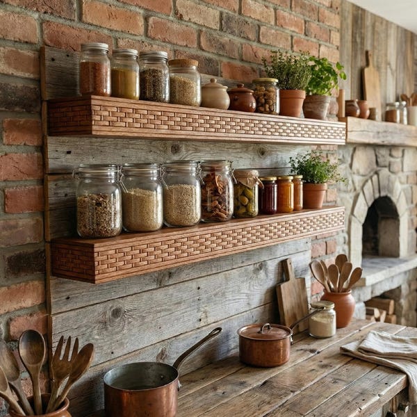 Mid Century Shelving  |  Wooden Book Shelf | Bar Shelf | Kitchen Decorative Wood Shelf