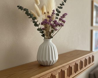 Handmade Wooden Floating Shelf with Carved Detailing, Rustic Farmhouse Wall Shelf for Entryway, Bedroom Shelf, Living Room Vanity