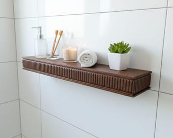 Floating Deep Shelf, Custom Size Wood Nursery Shelves, Handmade Rustic Wooden Wall Shelves