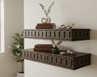 Mid Century Rustic Floating Shelf, Bathroom Shelf Decor