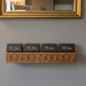 Wooden Floating Shelf – Solid Wood Wall Shelf with Greek Key Carved Detail, Rustic Farmhouse Floating Storage, Decorative Wall Mounted Shelf image 4