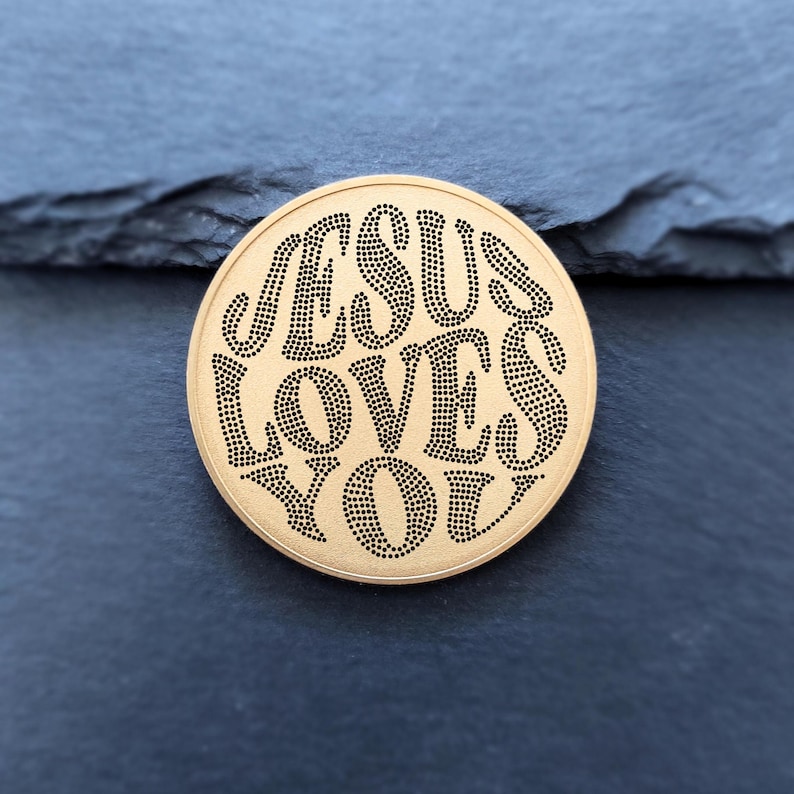 Engraved Brass Jesus Loves You Coin: Custom Bible Verse Pocket Token ...