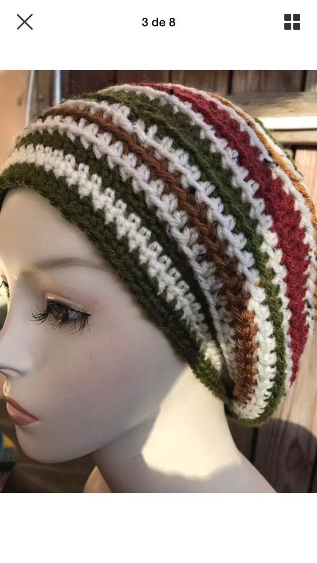 Boina De Punto Estilo Rasta - Gorro Jamaicano De Colores, Holgado Y Cálido