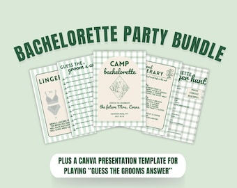 Camp Bach Bundle | Editable Invite + Games | Bach Party Kit | Last Trail Before the Veil Canva Templates | Printable Digital Download